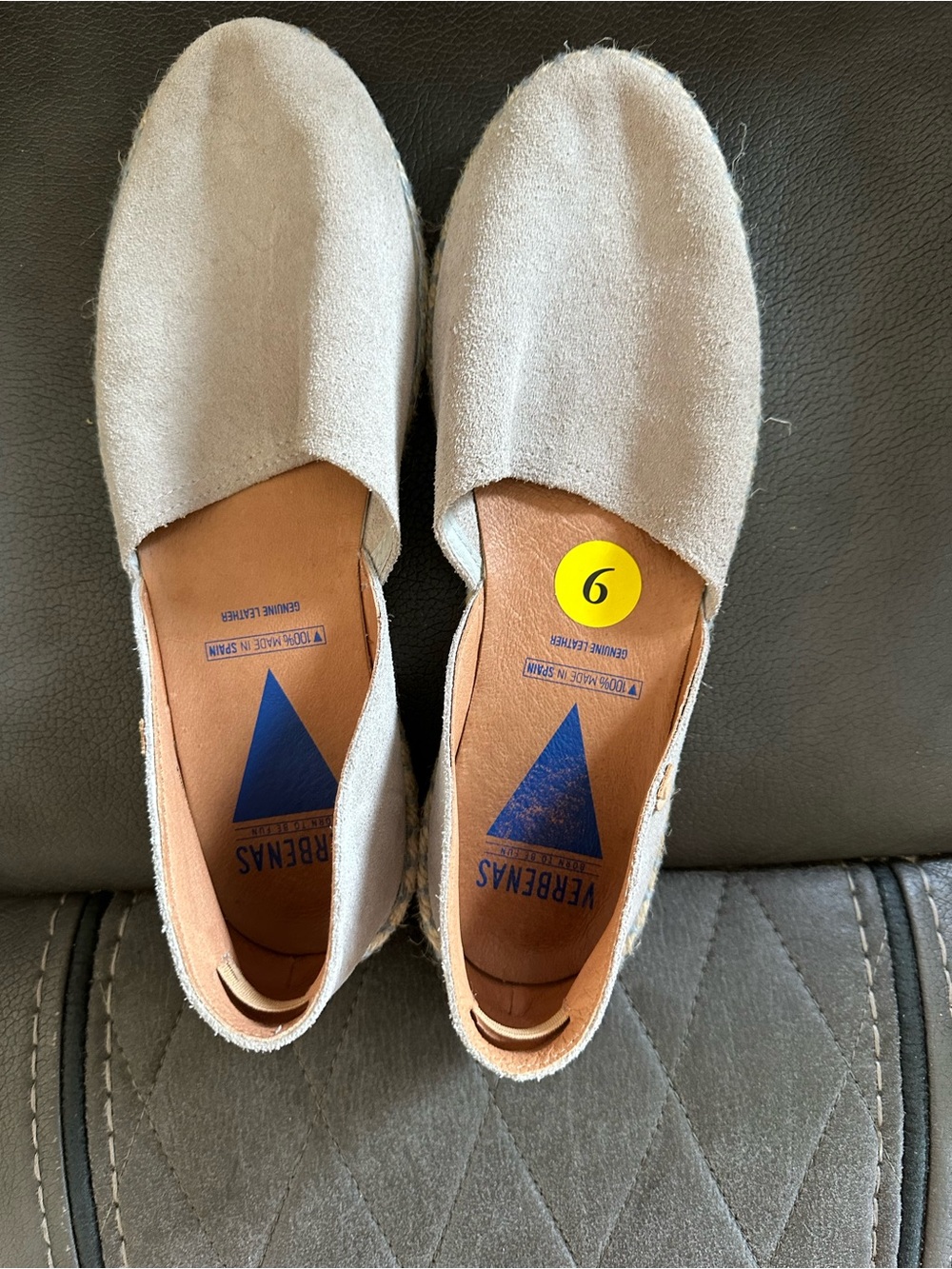 VERBENAS Beige Suede Espadrille Flats